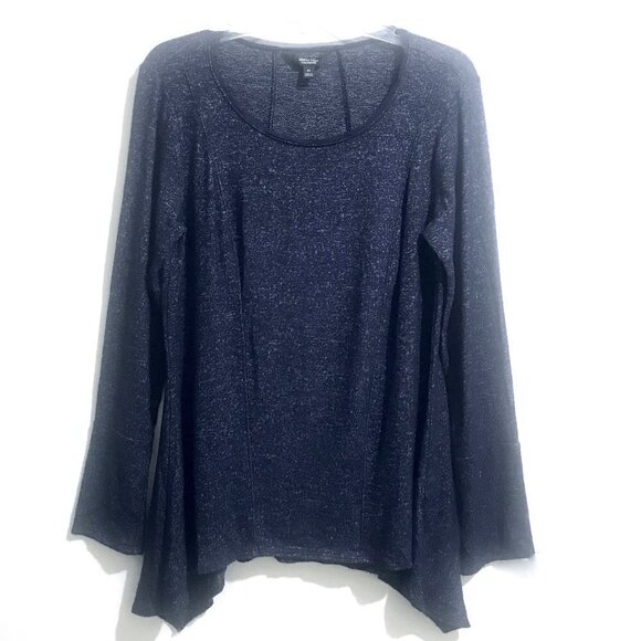Simply Vera Vera Wang Long Sleeve Drop Sides Bottom Jersey Knit Sweater Tunic M - Picture 1 of 7